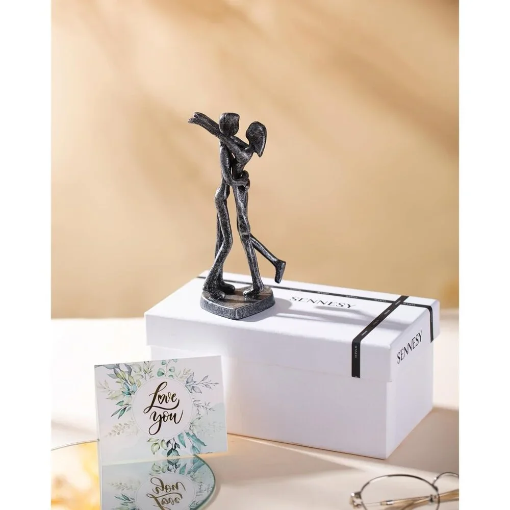 6th Anniversary Iron Sculpture Gift – Romantic Couple Statue for Her, Handcrafte - Picture 7 of 7